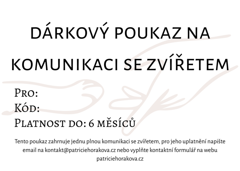 darkovy poukaz na komunikaci se zviretem sablona